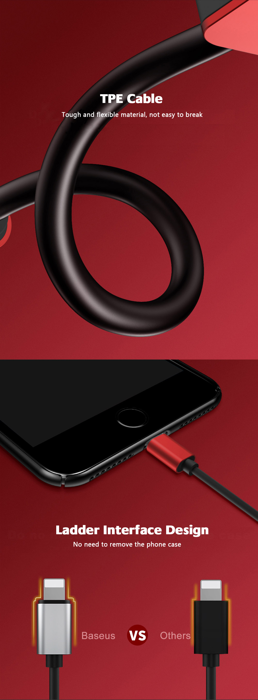 Baseus L37 Male to Dual Female 8 Pin Audio Adapter Headphone Charging Connector for iPhone 7 / 7 Plus 12cm Baseus L37 Male to Dual Female 8 Pin Audio Adapter Headphone Charging Connector for iPhone 7 / 7 Plus 12cm