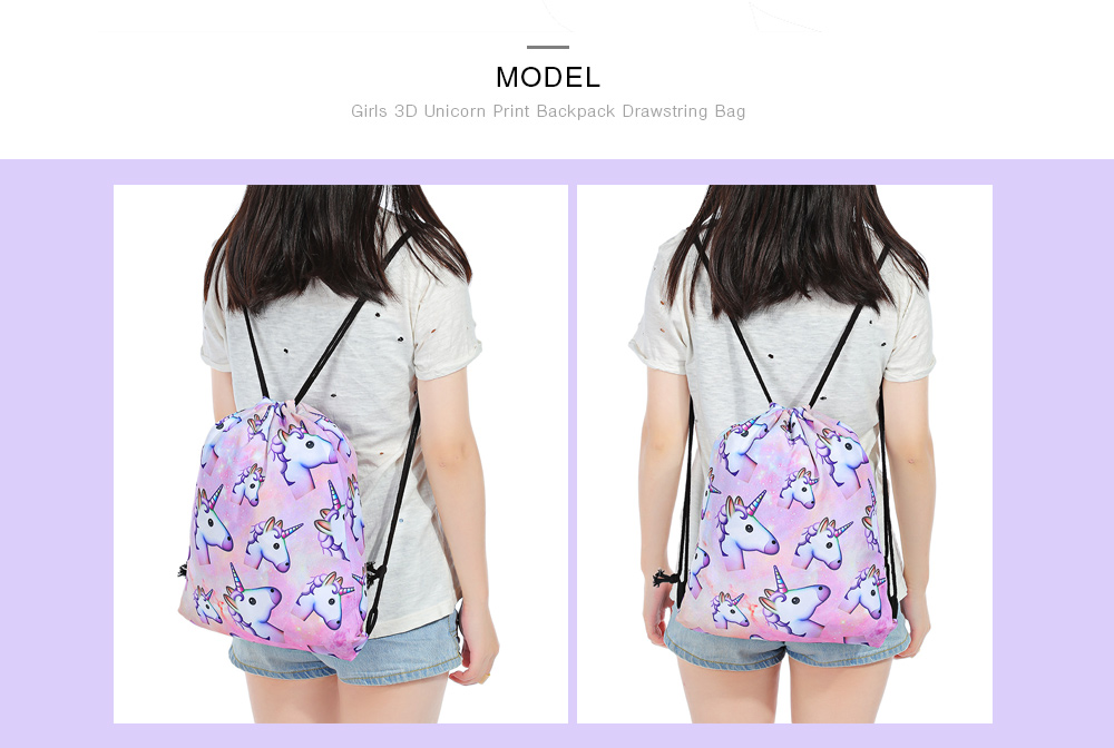 Guapabien Traveling Girls 3D Unicorn Print Drawstring Backpack Cinch Bag Sackpack Guapabien Traveling Girls 3D Unicorn Print Drawstring Backpack Cinch Bag Sackpack