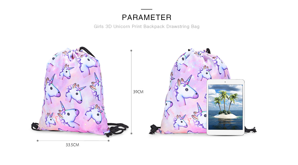 Guapabien Traveling Girls 3D Unicorn Print Drawstring Backpack Cinch Bag Sackpack Guapabien Traveling Girls 3D Unicorn Print Drawstring Backpack Cinch Bag Sackpack