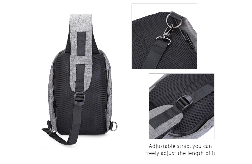 Guapabien Sling Shoulder Chest Bag for Men with USB Charging Port Headphone Hole Guapabien Sling Shoulder Chest Bag for Men with USB Charging Port Headphone Hole