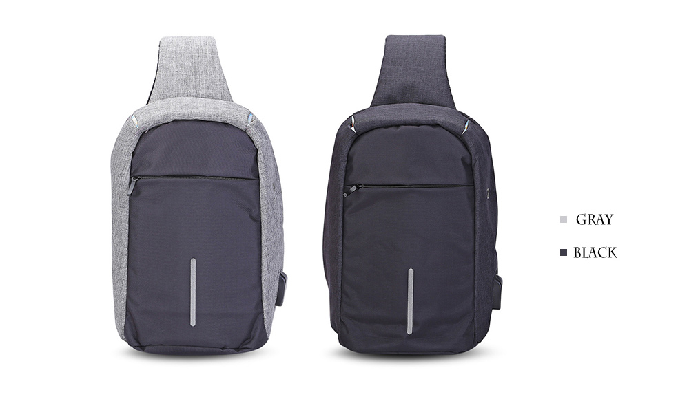 Guapabien Sling Shoulder Chest Bag for Men with USB Charging Port Headphone Hole Guapabien Sling Shoulder Chest Bag for Men with USB Charging Port Headphone Hole