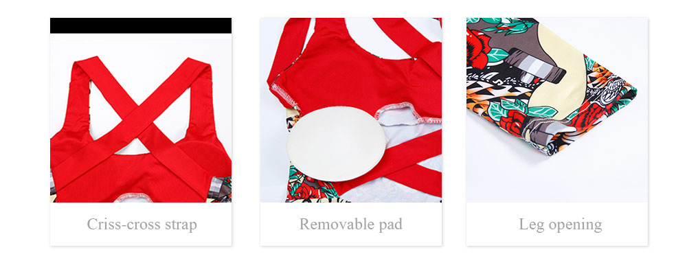 Trendy Backless Print Padded Sporty Women Jumpsuit Trendy Backless Print Padded Sporty Women Jumpsuit