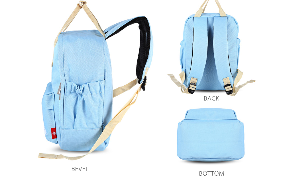 SUPER - K Preppy Style Traveling Girls Patchwork Backpack Zipper School Bag for Teenagers