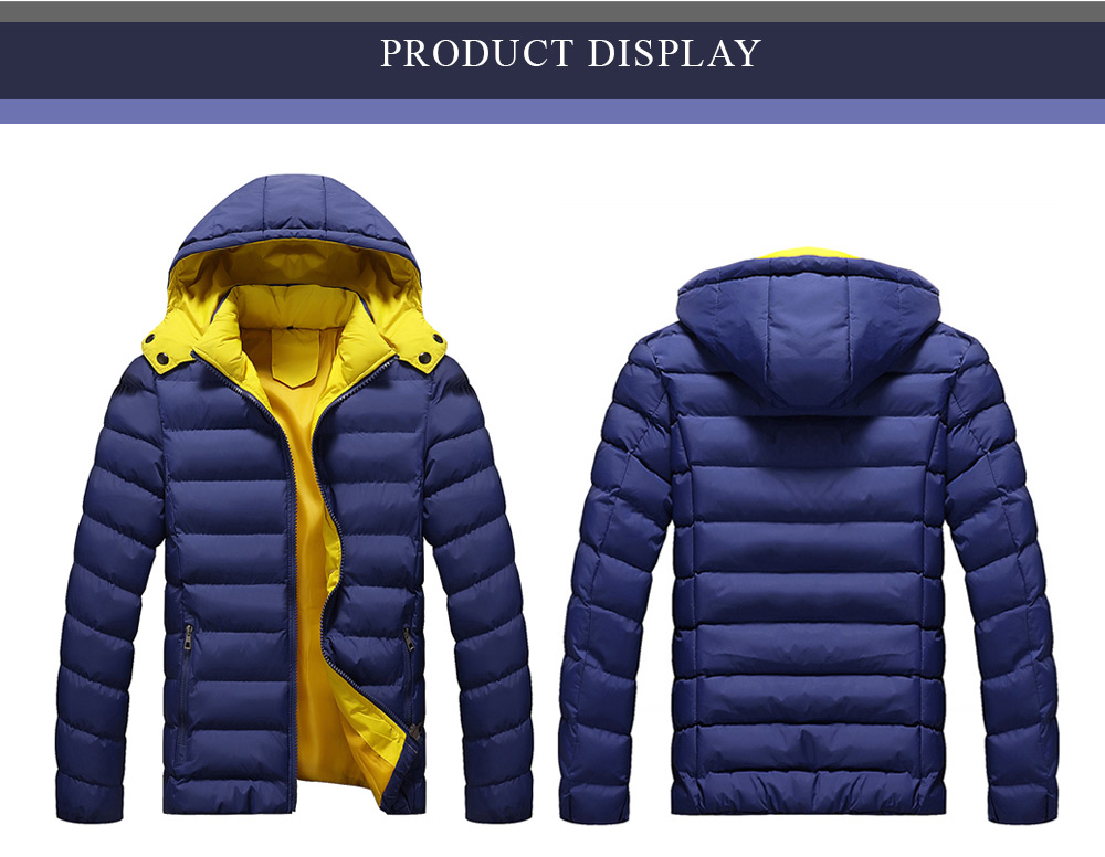 Detachable Hood Zip Up Quilted Jacket