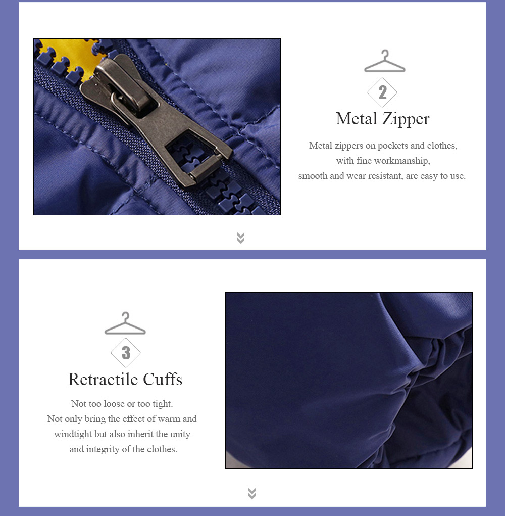 Detachable Hood Zip Up Quilted Jacket