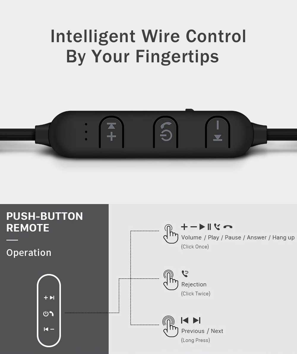 BOROFONE BE11 Waterproof Magnet Attraction Bluetooth V4.1 Sports Headphones with Microphone On-ear Control BOROFONE BE11 Waterproof Magnet Attraction Bluetooth V4.1 Sports Headphones with Microphone On-ear Control