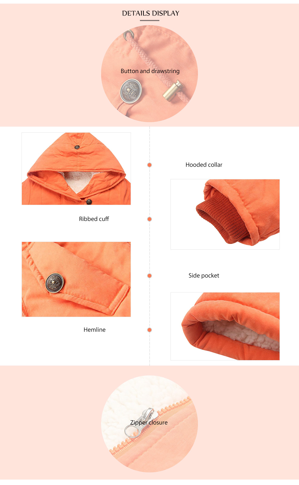 Trendy Hooded Long Sleeve Fleece Parka Women Coat Trendy Hooded Long Sleeve Fleece Parka Women Coat