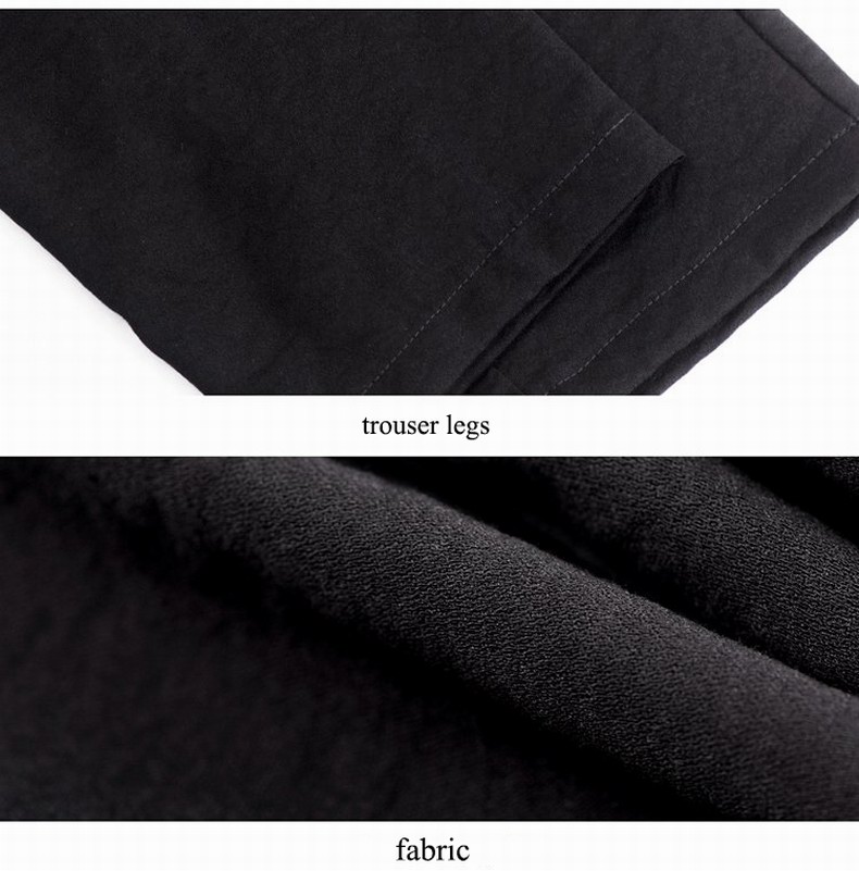 Baiyuan Trousers Autumn Casual Slim Fit Mens Long Pants Black