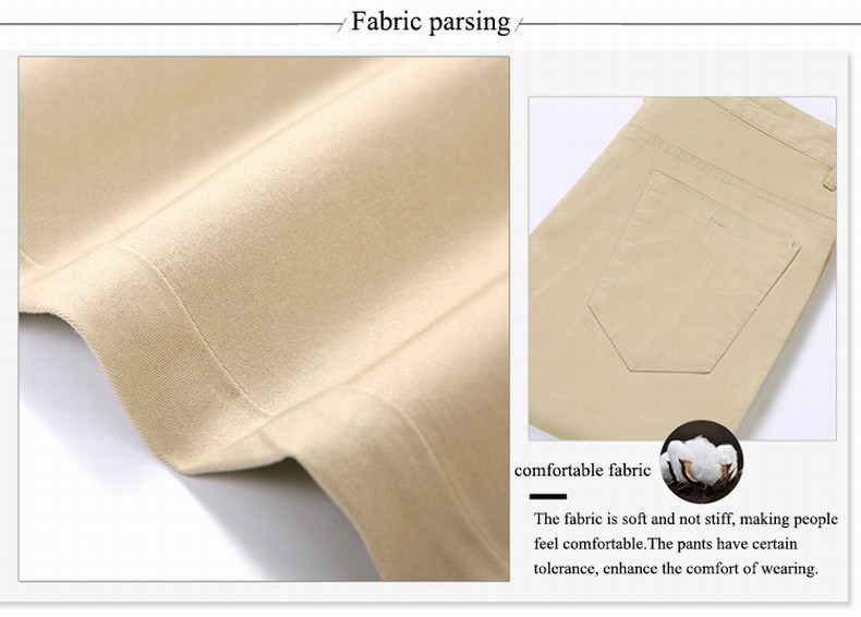 Baiyuan Trousers Business Casual Slim Fit Mens Suit Pants Khaki