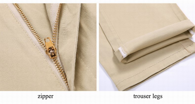 Baiyuan Trousers Business Casual Slim Fit Mens Suit Pants Khaki