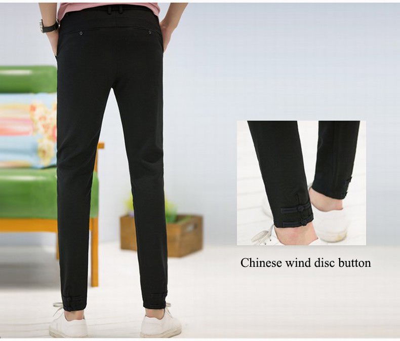 Baiyuan Trousers Brand Designer Male Harem Leggings Pants Black