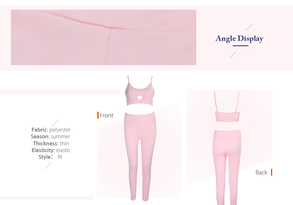 Female Autumn Yoga Suit Solid Color Hollow Out Camisole Leggings
