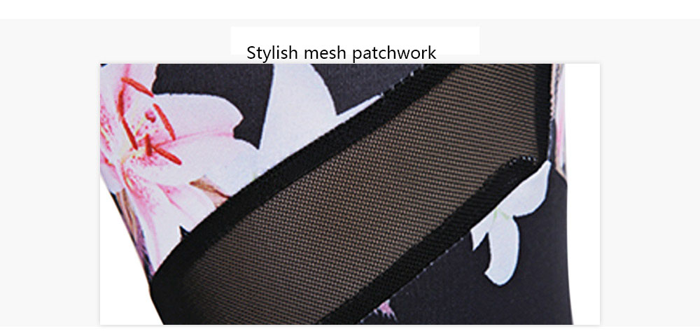 Female Autumn Digital Printing Patchwork Camisole Leggings Yoga Suit 