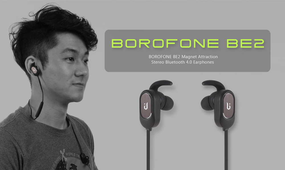 BOROFONE BE2 Magnet Attraction Stereo Bluetooth 4.0 Sports Earphones BOROFONE BE2 Magnet Attraction Stereo Bluetooth 4.0 Sports Earphones