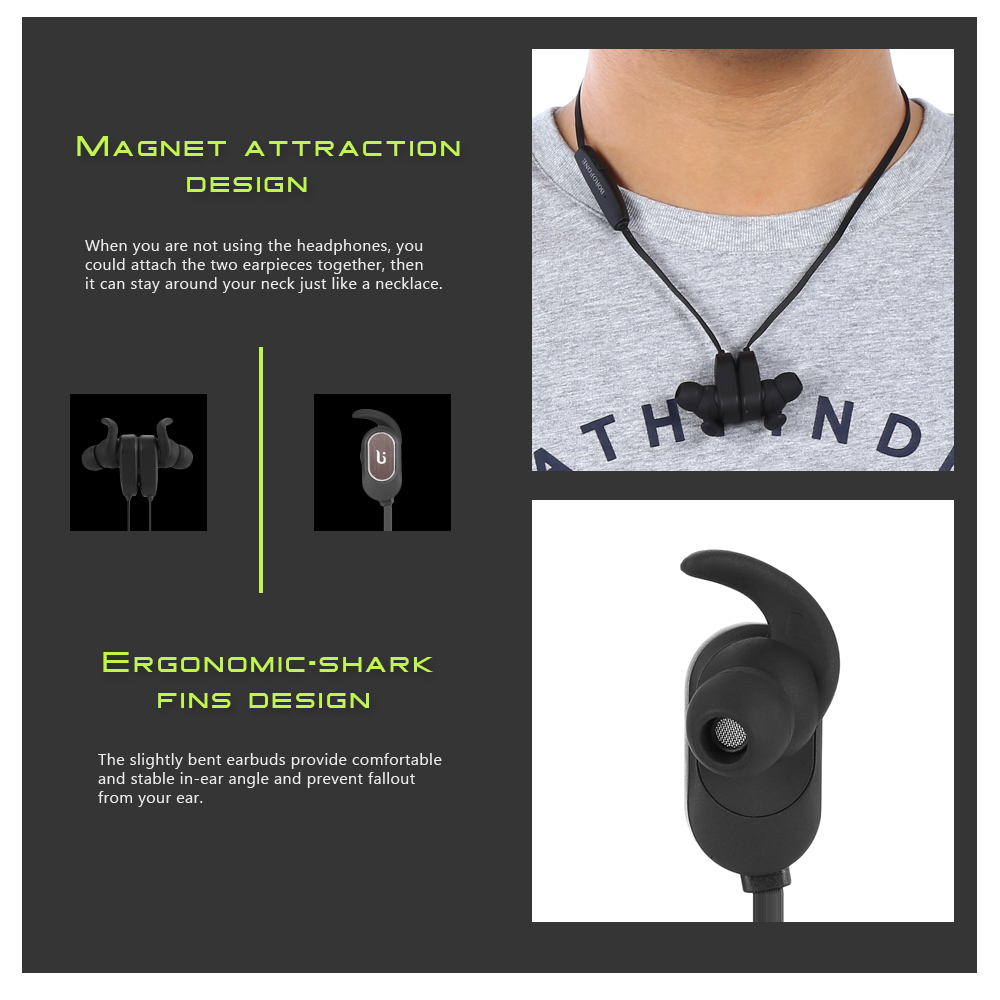 BOROFONE BE2 Magnet Attraction Stereo Bluetooth 4.0 Sports Earphones BOROFONE BE2 Magnet Attraction Stereo Bluetooth 4.0 Sports Earphones