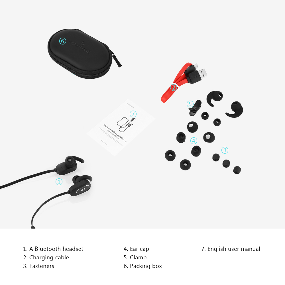 BOROFONE BE2 Magnet Attraction Stereo Bluetooth 4.0 Sports Earphones BOROFONE BE2 Magnet Attraction Stereo Bluetooth 4.0 Sports Earphones