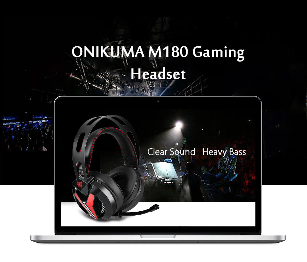 ONIKUMA M180 Stereo Gaming Headset 2.0m Cable LED Light Bass Over-ear Headphones with Mic for Computer Game ONIKUMA M180 Stereo Gaming Headset 2.0m Cable LED Light Bass Over-ear Headphones with Mic for Computer Game