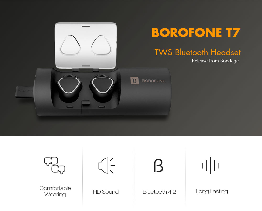 BOROFONE T7 Mini TWS Twins True Wireless Bluetooth V4.2 Earbuds Headset with Mic BOROFONE T7 Mini TWS Twins True Wireless Bluetooth V4.2 Earbuds Headset with Mic