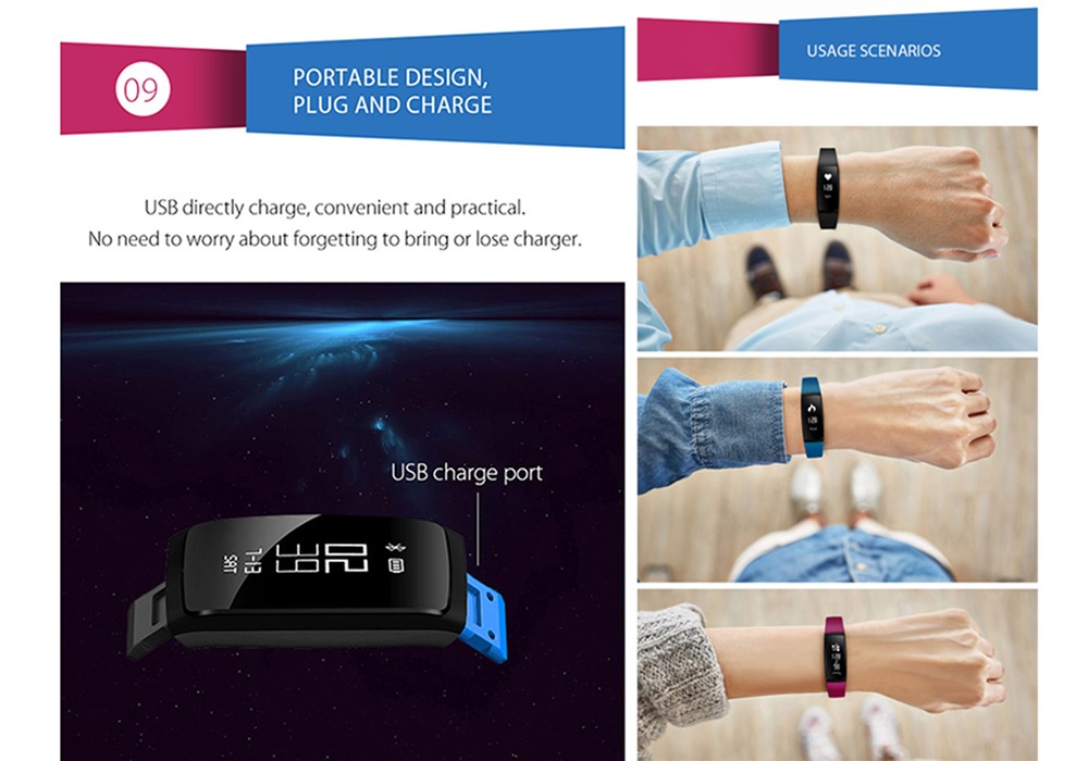 V07 Heart Rate Blood Pressure Smart Wristband USB Charging Plug Sleep Monitor Bracelet V07 Heart Rate Blood Pressure Smart Wristband USB Charging Plug Sleep Monitor Bracelet