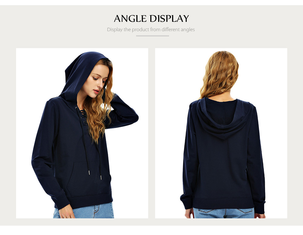 Female Autumn Casual Solid Color Lace-up Hooded Pullover Sweatshirt Female Autumn Casual Solid Color Lace-up Hooded Pullover Sweatshirt