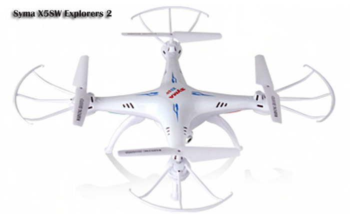 Syma X5SW Explorers 2 2.4GHz 6 Axis 4 Channel WiFi FPV RC Quadcopter with 0.3MP HD Camera RTF