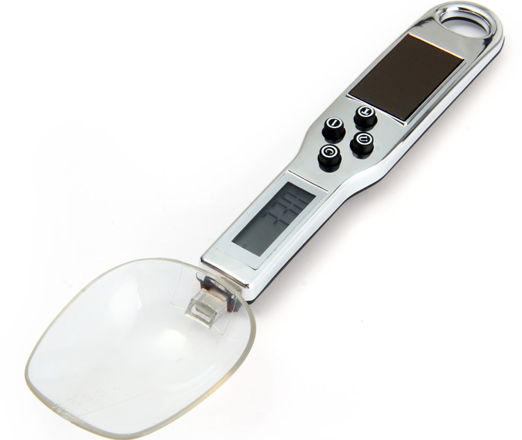 Hostweigh TC-11 LCD Kitchen Digital Scale Measuring Spoon 300g Capacity Coffee Tea Weighing Device with Solar Panel