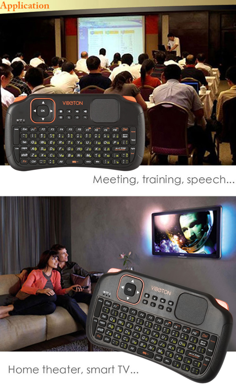 Viboton S1 English Russian 3-in-1 2.4GHz Wireless Keyboard + Air Mouse + Remote Control with Touchpad for Windows Linux Viboton S1 English Russian 3-in-1 2.4GHz Wireless Keyboard + Air Mouse + Remote Control with Touchpad for Windows Linux