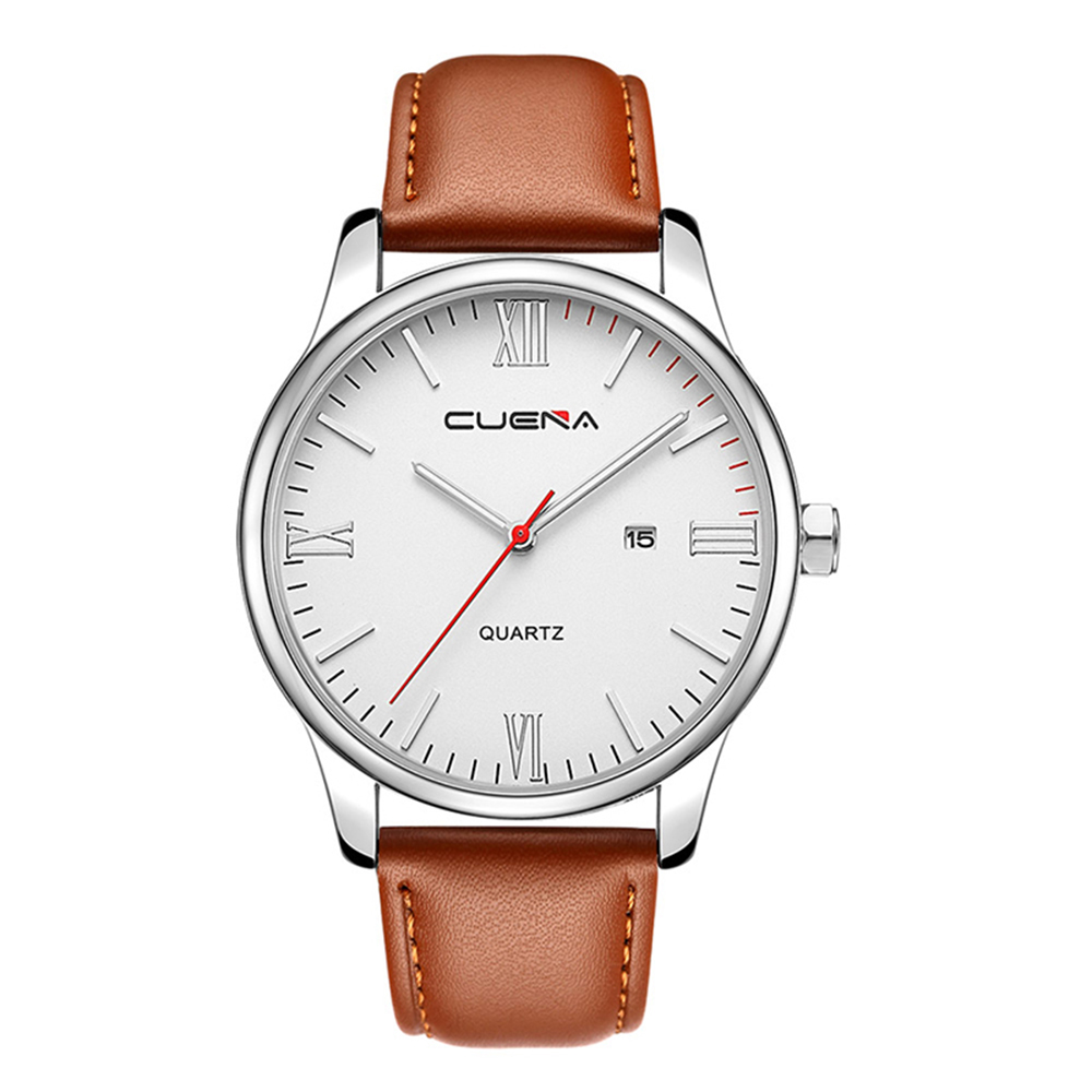 CUENA 6631P Fashion Men Quartz Wristwatch Genuine Leather Watchband CUENA 6631P Fashion Men Quartz Wristwatch Genuine Leather Watchband