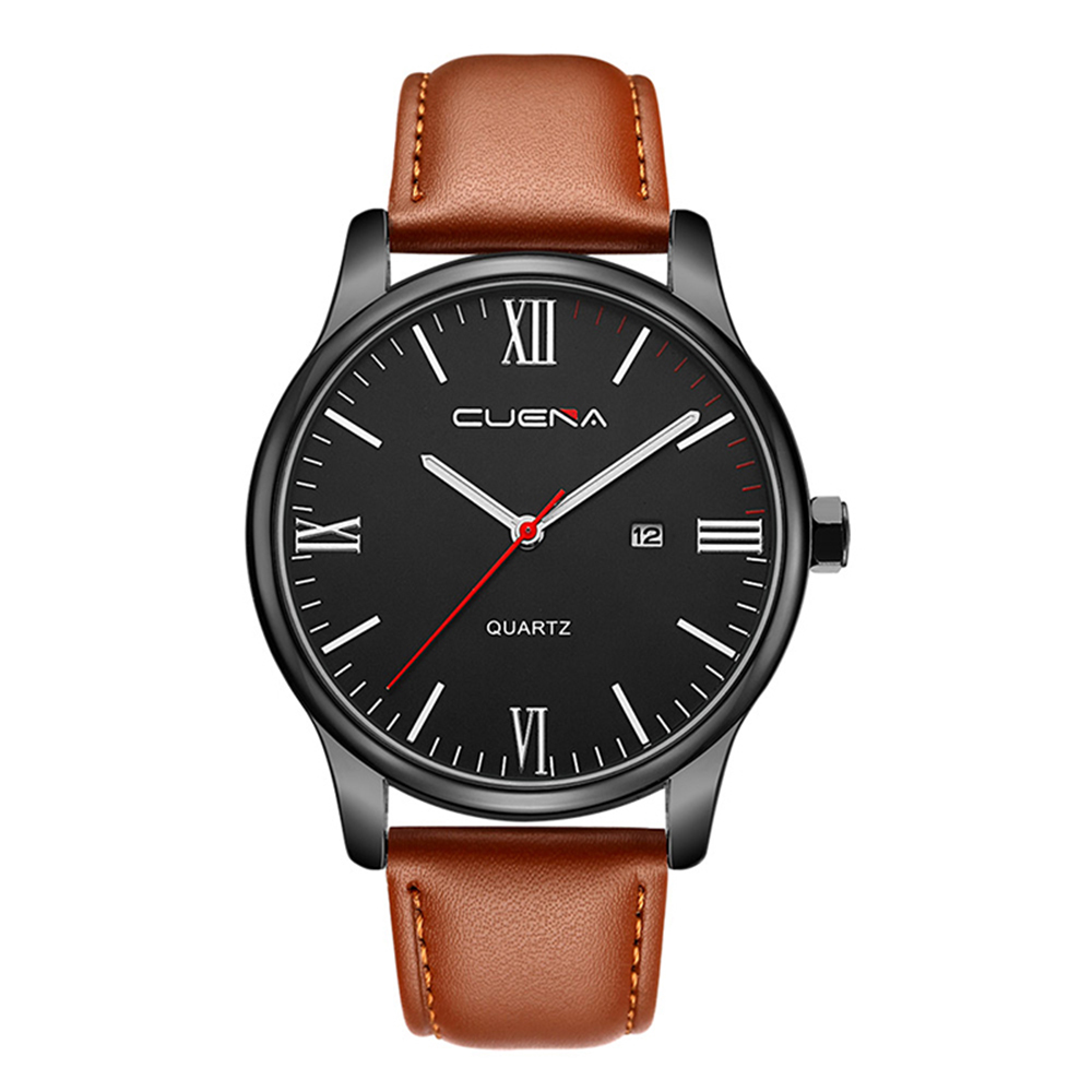 CUENA 6631P Fashion Men Quartz Wristwatch Genuine Leather Watchband CUENA 6631P Fashion Men Quartz Wristwatch Genuine Leather Watchband