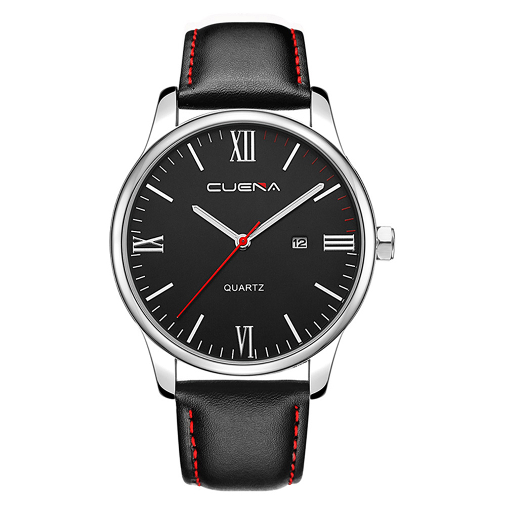 CUENA 6631P Fashion Men Quartz Wristwatch Genuine Leather Watchband CUENA 6631P Fashion Men Quartz Wristwatch Genuine Leather Watchband