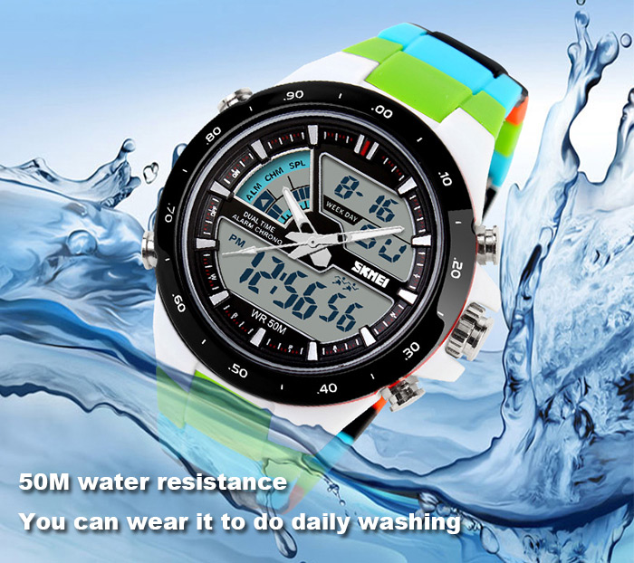 Skmei 1016 Water Resistance Sports LED Watch with Japan Double Movt Date Day Alarm Stopwatch Function Rubber Band Skmei 1016 Water Resistance Sports LED Watch with Japan Double Movt Date Day Alarm Stopwatch Function Rubber Band