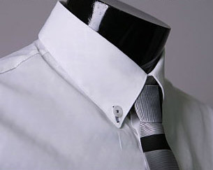 Fashion Lapel Hidden Plaid Solid Color Long Sleeve Cotton Men's Dress Shirt