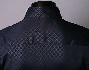 Fashion Lapel Hidden Plaid Solid Color Long Sleeve Cotton Men's Dress Shirt