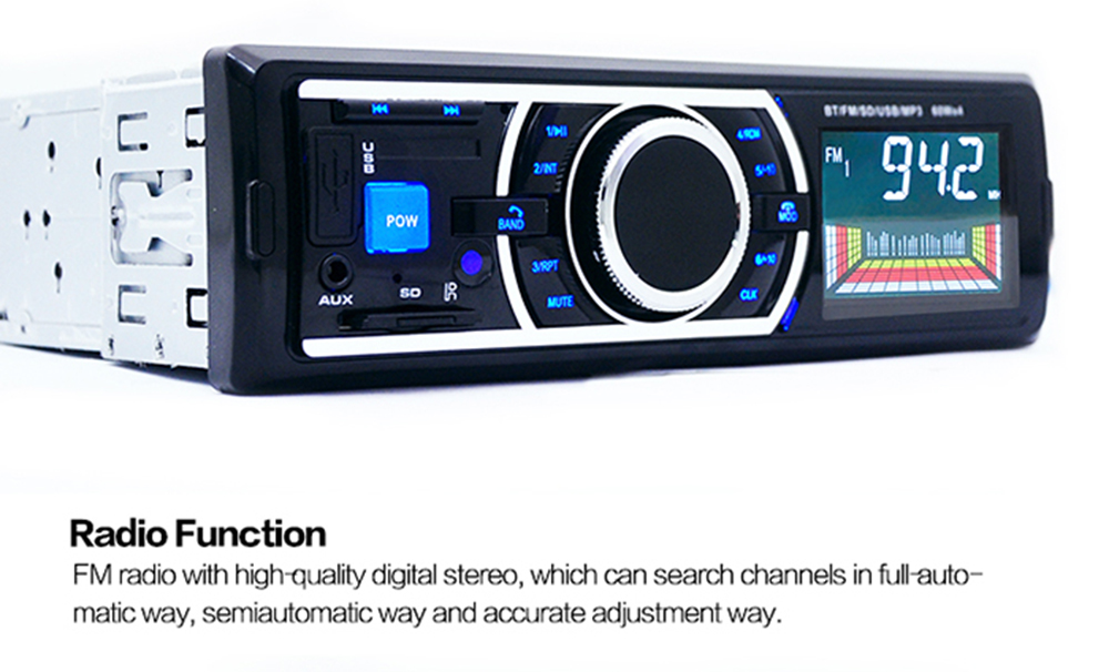 12V Car Stereo In-Dash FM Radio MP3 Audio Player Support Bluetooth 3.0 with USB SD AUX Port