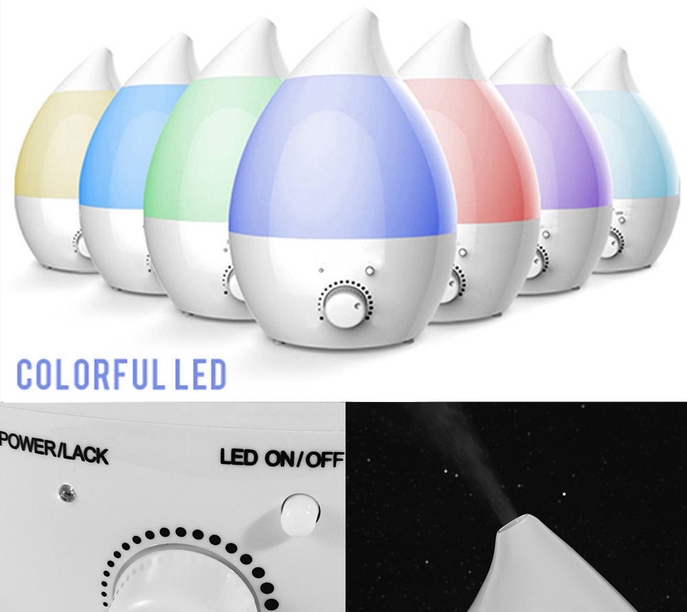 GYJ - 110 Home Air Humidifier Ultrasonic Aroma Diffuser Atomizer 7 Colors LED Lights