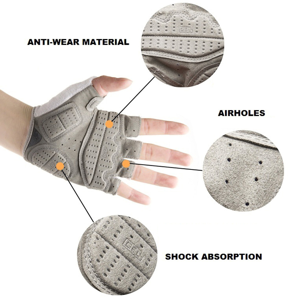 2pcs Robesbon Half Finger Cycling Bicycle Gloves Silicone Mountain Bike Accessory 2pcs Robesbon Half Finger Cycling Bicycle Gloves Silicone Mountain Bike Accessory