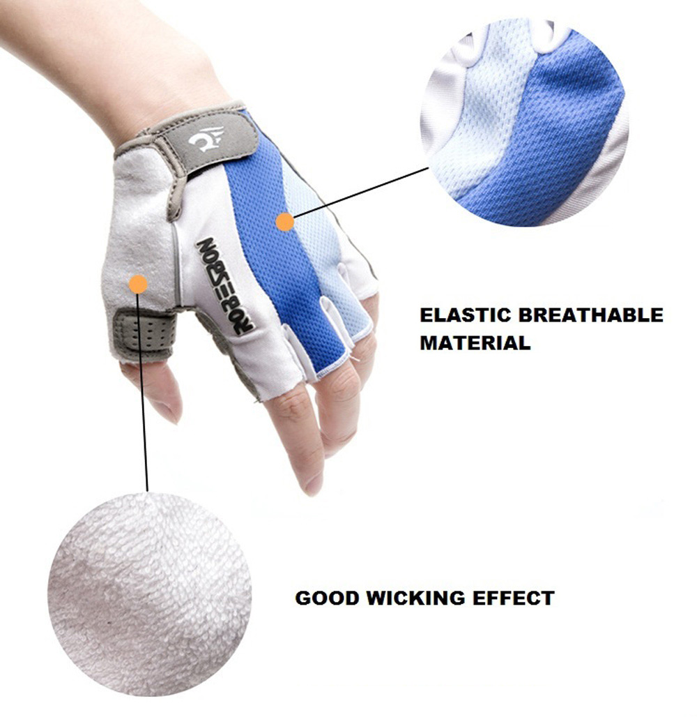 2pcs Robesbon Half Finger Cycling Bicycle Gloves Silicone Mountain Bike Accessory 2pcs Robesbon Half Finger Cycling Bicycle Gloves Silicone Mountain Bike Accessory