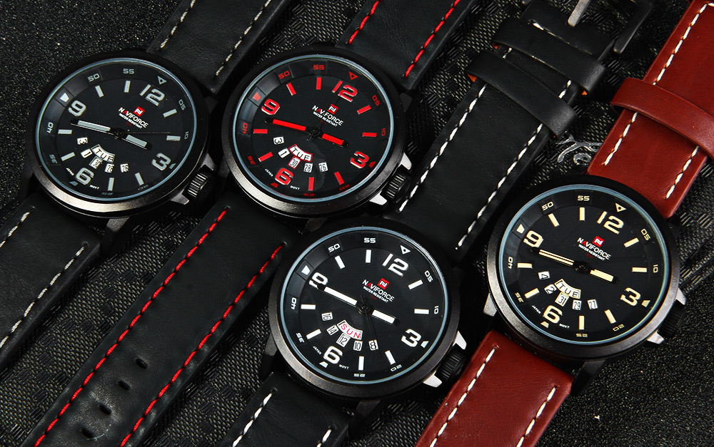 NAVIFORCE NF9028 Men Quartz Watch Analog Wristwatch Date Watches PU Strap NAVIFORCE NF9028 Men Quartz Watch Analog Wristwatch Date Watches PU Strap
