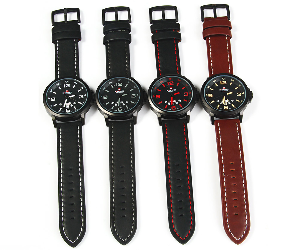 NAVIFORCE NF9028 Men Quartz Watch Analog Wristwatch Date Watches PU Strap NAVIFORCE NF9028 Men Quartz Watch Analog Wristwatch Date Watches PU Strap