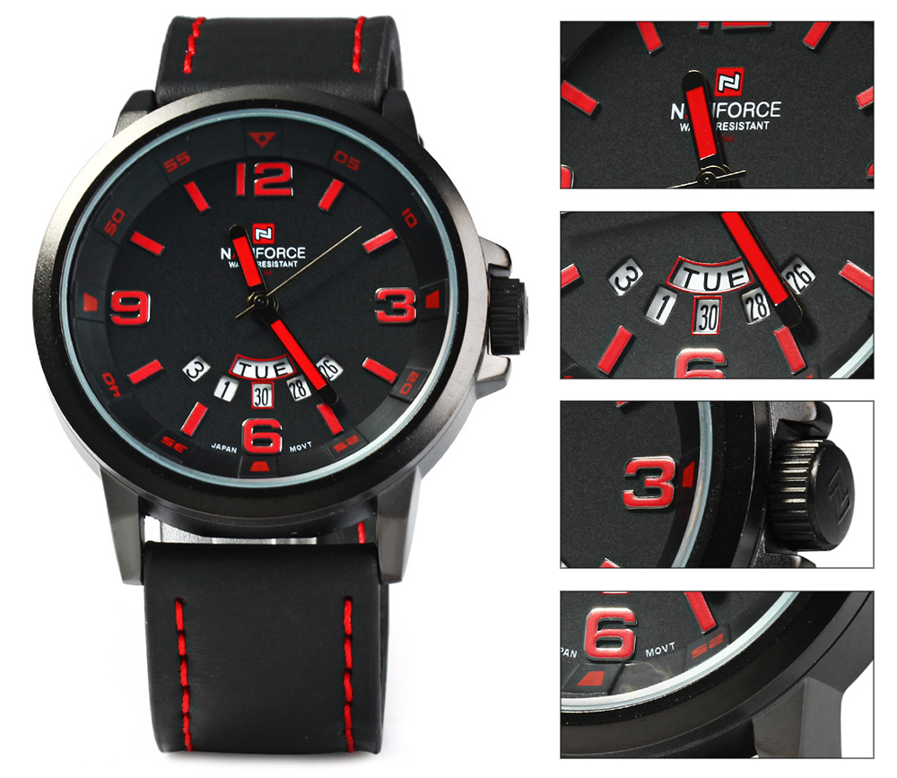 NAVIFORCE NF9028 Men Quartz Watch Analog Wristwatch Date Watches PU Strap NAVIFORCE NF9028 Men Quartz Watch Analog Wristwatch Date Watches PU Strap