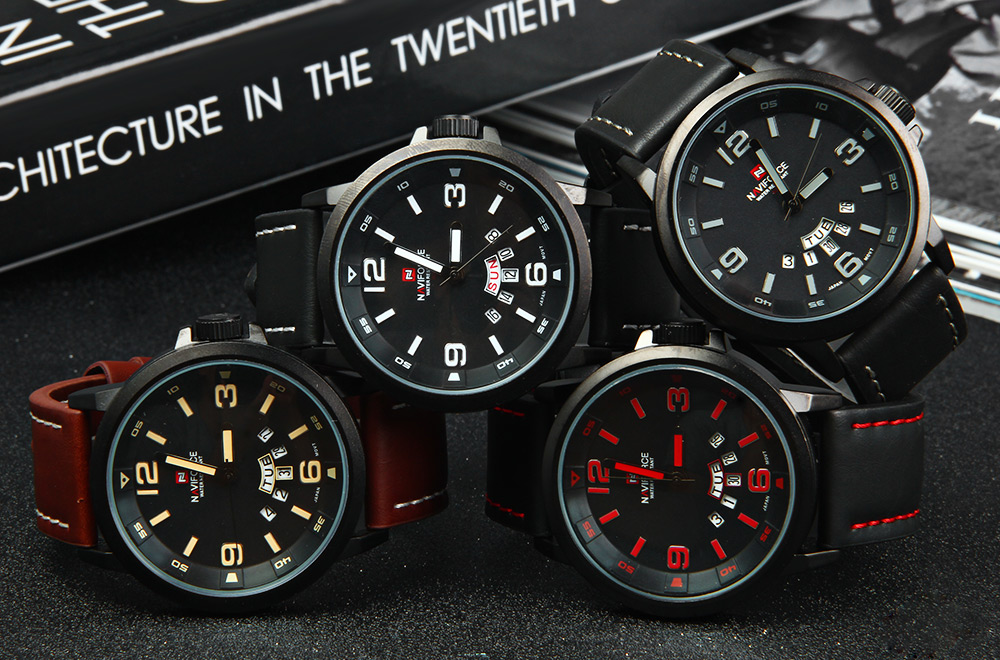 NAVIFORCE NF9028 Men Quartz Watch Analog Wristwatch Date Watches PU Strap NAVIFORCE NF9028 Men Quartz Watch Analog Wristwatch Date Watches PU Strap