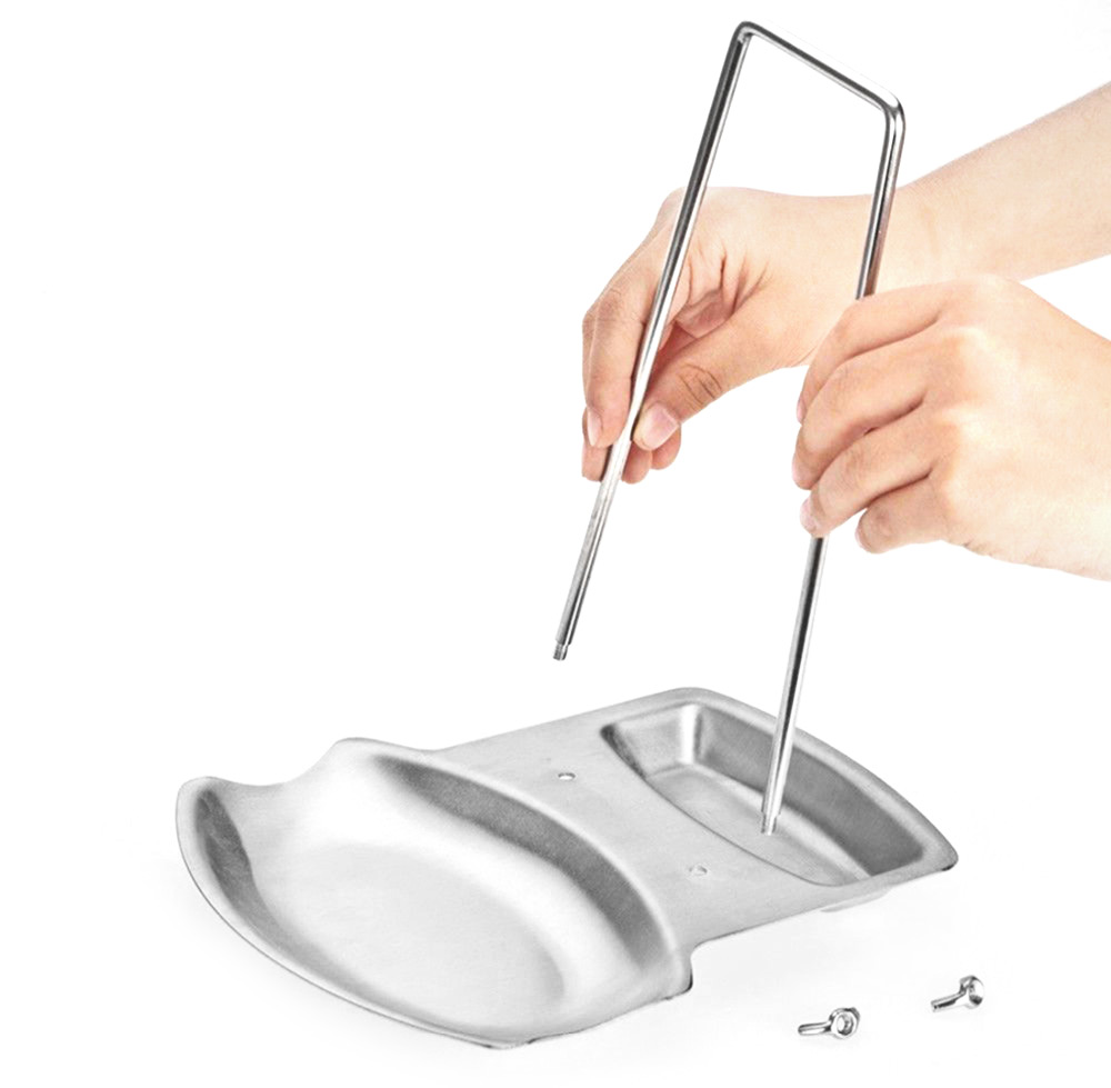 Stainless Steel Pan Pot Rack Cover Lid Rest Stand Spoon Holder Stainless Steel Pan Pot Rack Cover Lid Rest Stand Spoon Holder