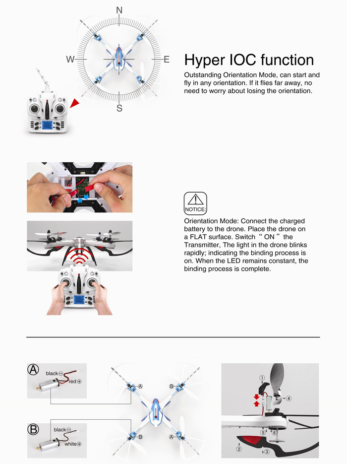 Yizhan Tarantula X6 Yizhan Tarantula X6 - 1 2.4G 4CH RC Quadcopter with 1080p 5.0MP Camera Hyper IOC Function - US Plug