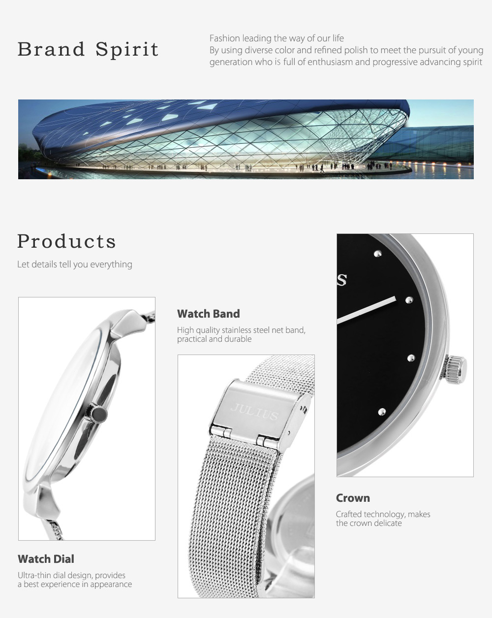 Julius JA - 426M Male Ultrathin Stainless Steel Mesh Band Quartz Wrist Watch Julius JA - 426M Male Ultrathin Stainless Steel Mesh Band Quartz Wrist Watch