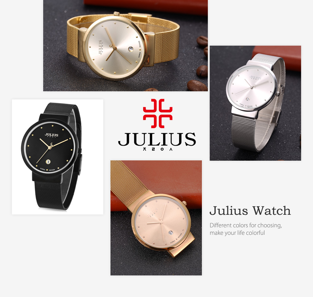 Julius JA - 426M Male Ultrathin Stainless Steel Mesh Band Quartz Wrist Watch Julius JA - 426M Male Ultrathin Stainless Steel Mesh Band Quartz Wrist Watch