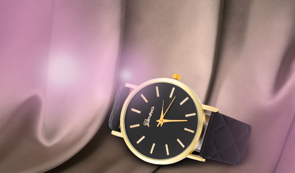 Women Quartz Watch Checks Leather Band Round Dial Women Quartz Watch Checks Leather Band Round Dial