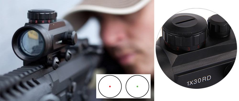 1 x 30RD Tactical Holographic Red Dot Riflescope Sight Scope for Shotgun Rifle Hunting Airsoft