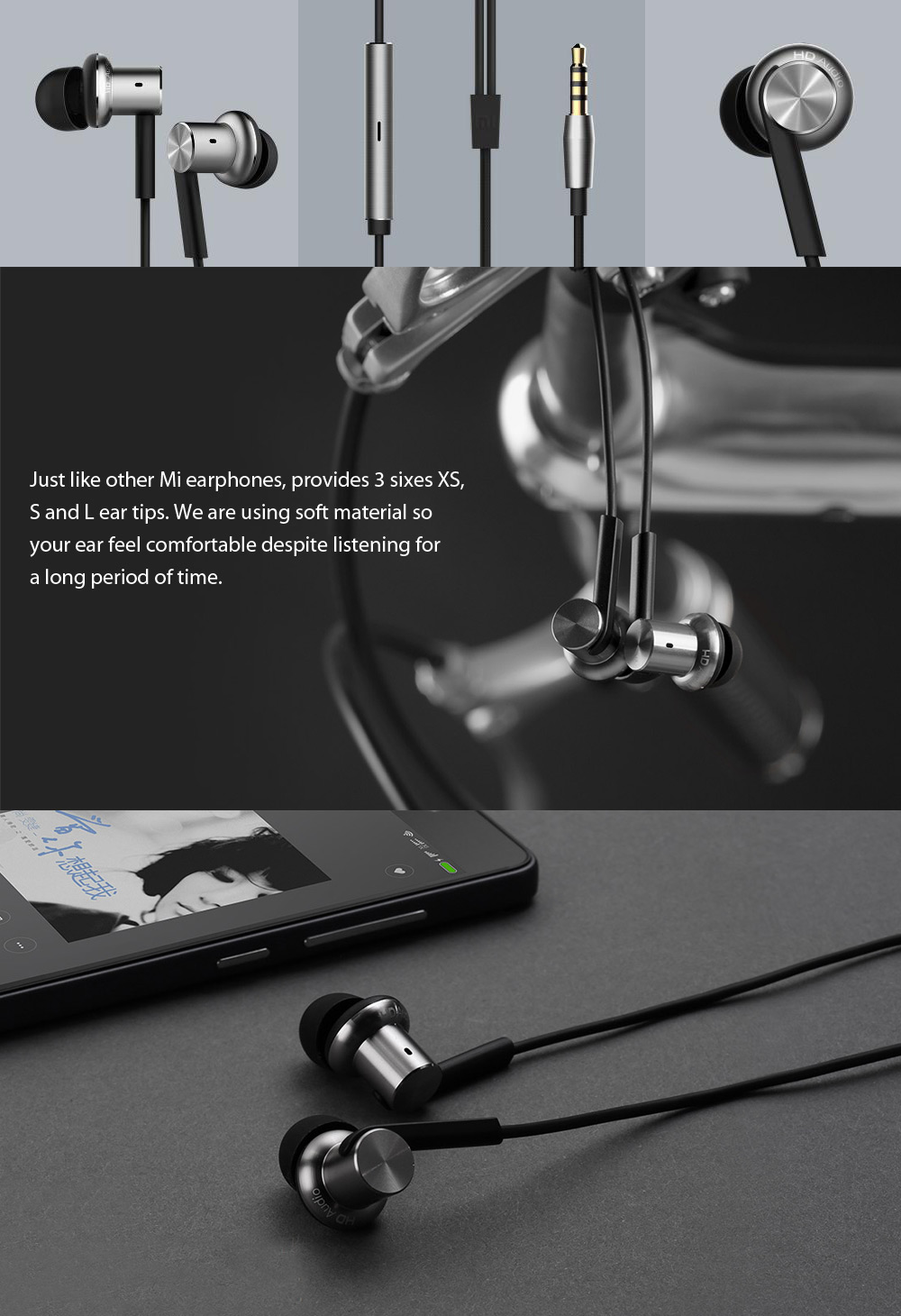 Original Xiaomi Mi IV In-ear 3.5mm Hybrid Dynamic and Two Balanced-armature Drivers Earphones with Microphone Original Xiaomi Mi IV In-ear 3.5mm Hybrid Dynamic and Two Balanced-armature Drivers Earphones with Microphone