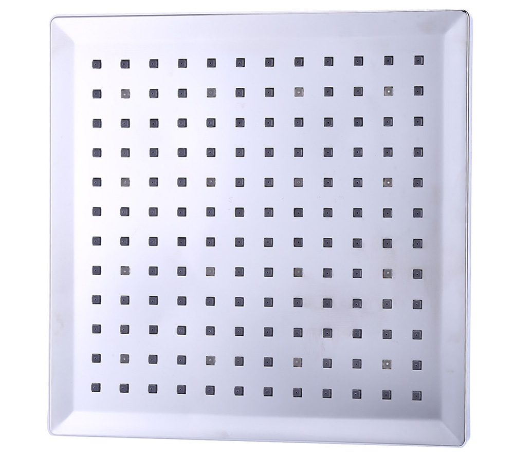 8-inch Square Temperature Sensitive Rainfall LED Shower Head Power from Water Flow 3 Color Change 8-inch Square Temperature Sensitive Rainfall LED Shower Head Power from Water Flow 3 Color Change