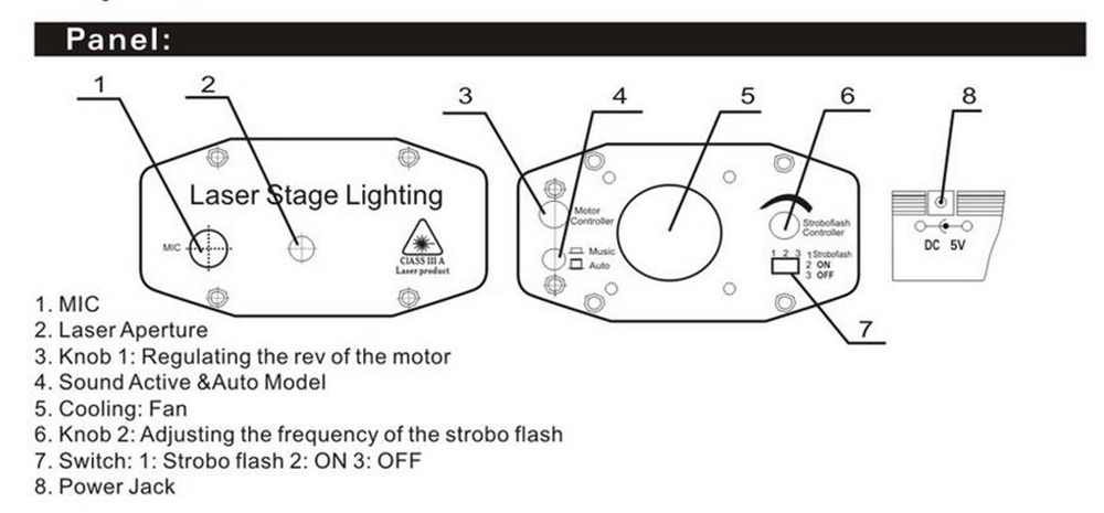 MGY-001 Voice Automatic Control Red Green Laser Landscape Projector Light for Party KTV Bar Stage with Tripod